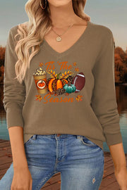 Tis The Season V-Neck Loose Knit Pullover Sweater