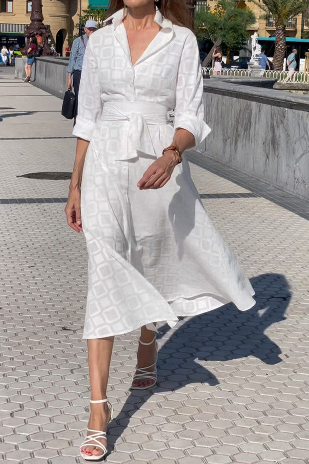 Mid-Length Comfortable Waist Shirt Dress