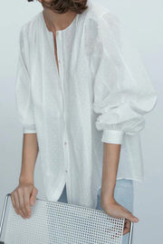 Casual Comfort Long Sleeve Tulle Cotton Shirt