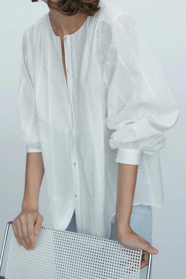 Casual Comfort Long Sleeve Tulle Cotton Shirt