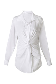 Cross Design Irregular Loose V-neck Shirt