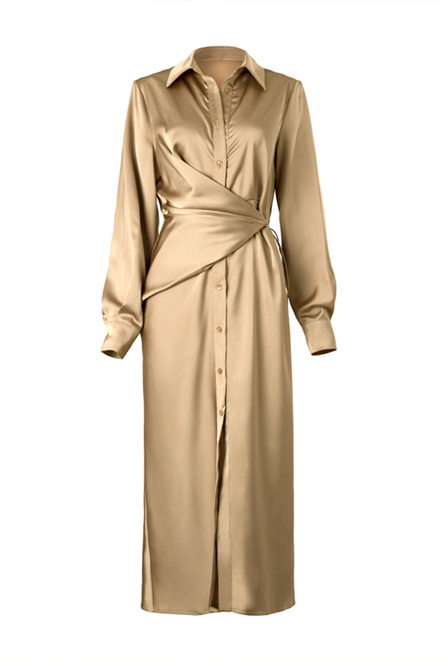 Irregular Waist Design Long Shirt Skirt Design Sense Niche Waist