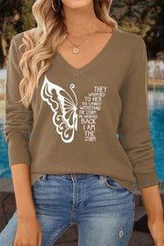 'I AM THE STORM' Women's V-Neck Loose Knit Pullover Sweater