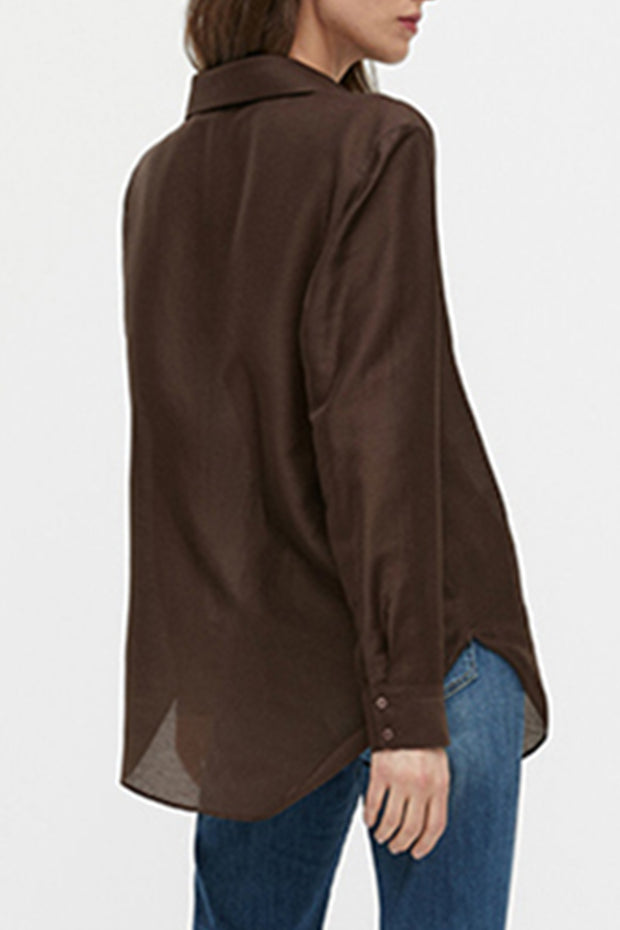 Brown Long Sleeve Casual Shirt