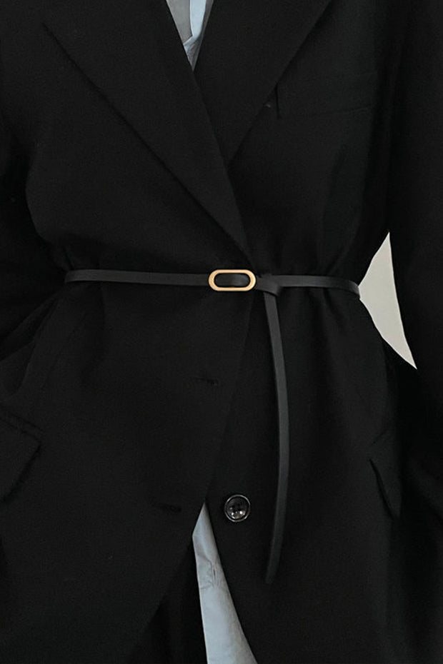 All-Match Black Decorative Belt for Women's Shirt Dresses and Pants