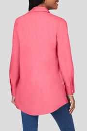 Comfortable Casual Long Sleeve Front Shoulder Shirt-Pink