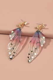 Simple Retro Style Exquisite Colorful Butterfly Symmetrical Earrings