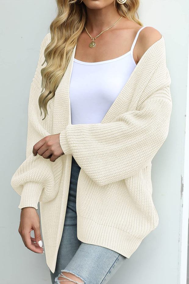 Balloon Sleeve Chunky Pocket Knit Sweater