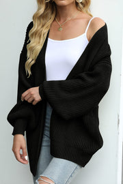 Balloon Sleeve Chunky Pocket Knit Sweater