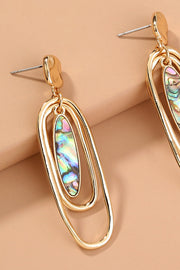 Baroque Pearl Metal Geometric Stud Earrings