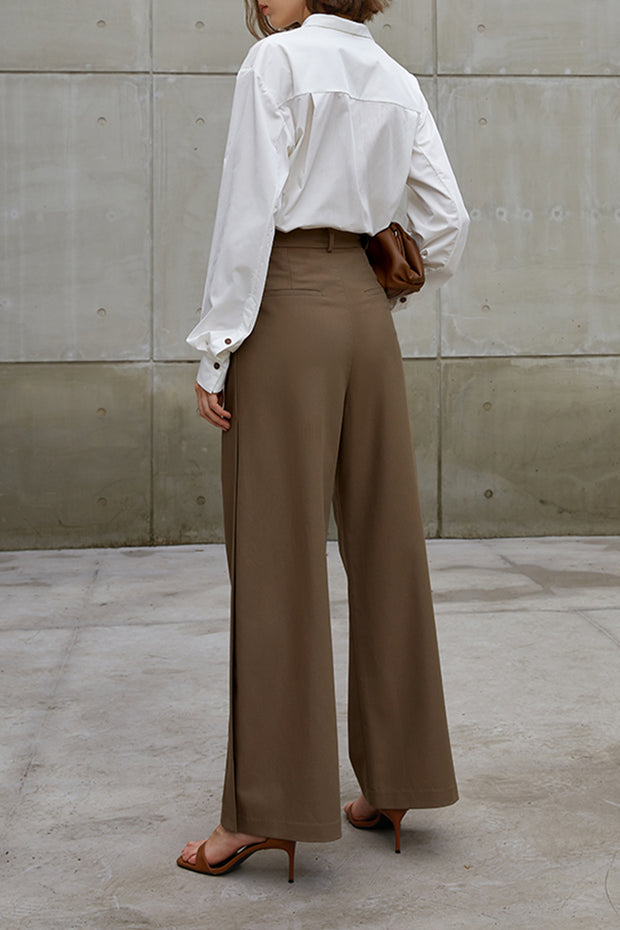 Retro Style Long-sleeved V-neck Slim Shirt