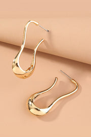 Simple Retro Style U Shape Irregular Metal Stud Earrings