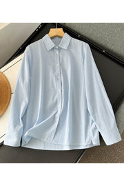 Fashion Simple Style All-match Long-sleeved Temperament Striped Shirt