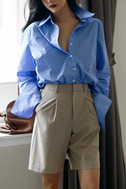 Cotton Point Collar Long Sleeve Shirt