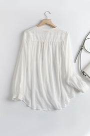 Casual Comfort Long Sleeve Tulle Cotton Shirt