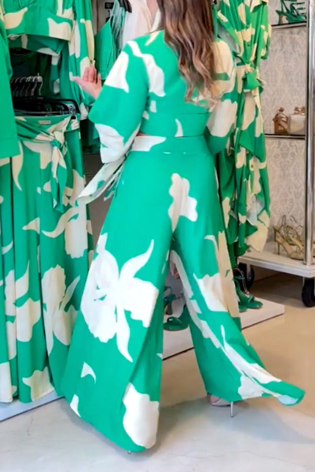 Vanilla Orchid Print Nipped Blouses