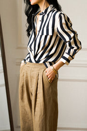 Black and White Wide Stripe Shirt