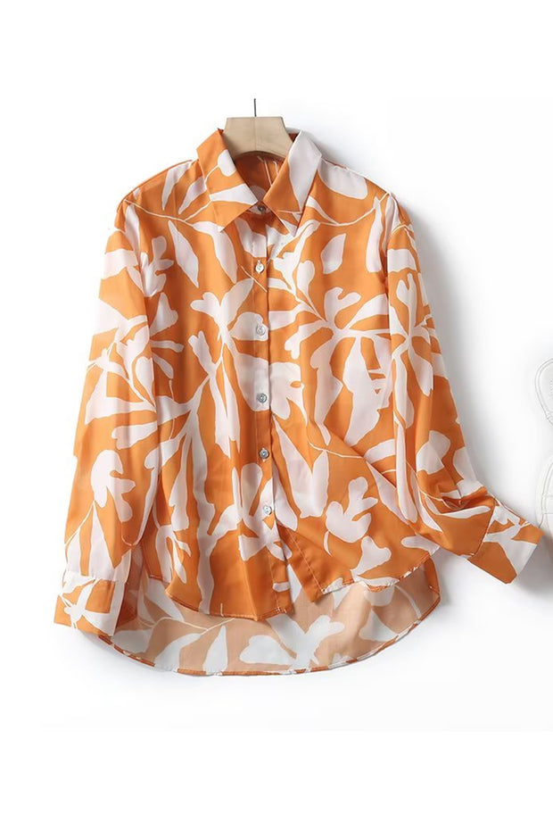 Sheer Floral Print Cozy Elegant Shirt