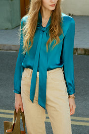 Streamer Silk Loose Long Sleeve Shirt