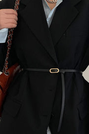 All-Match Black Decorative Belt for Women's Shirt Dresses and Pants