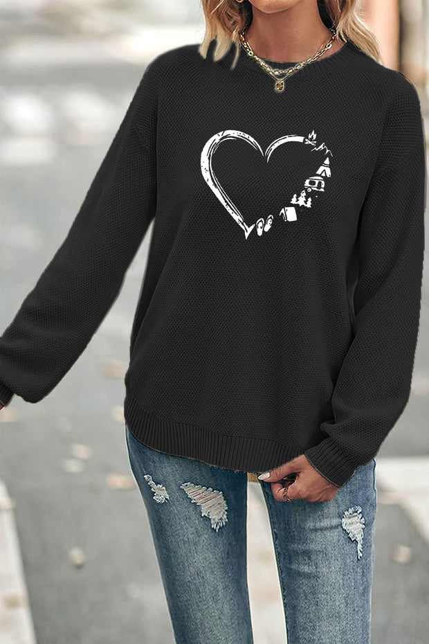 Love Holiday Elements Crew Neck Waffle Pullover Jumper Sweater