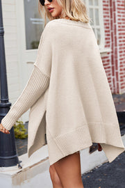 V Neck Fashion Knit Loose Pullover Sweater