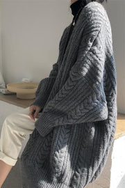 Loose Twist Long Knitted Cardigan Thick Coat