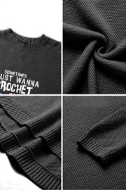‘SOMETIMES I JUST WANNA CROCHET’ Crew Neck Waffle Pullover Jumper Sweater