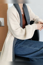 Lazy Over-the-Knee Lantern-Sleeve Knitted Sweater Coat