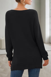 I'm The Best Thing My Wife Ever Found On The Internet V-Neck Side Split Loose Knit Pullover Sweater